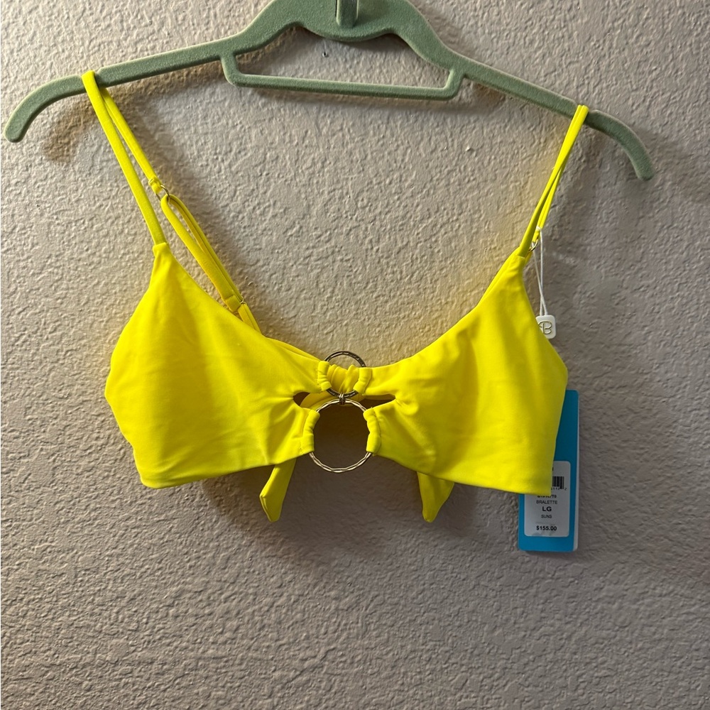 Beach Bunny Yellow Bikini with Decorative Ring Detail - out of stock